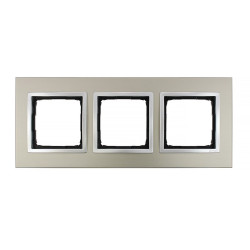 Ramka potrójna metalowa satynowy blask DRN3/79 Kontakt Simon54 Nature