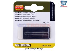Proxxon 28852 zestaw 3 sztuk wierteł HHS 0,8mm