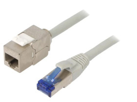 Przedłużacz RJ45 S/FTP 6a linka Cu LSZH szary 1m 26AWG CC5032S