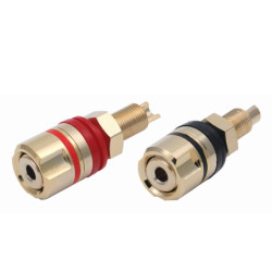 2x gniazda głośnikowe bananowe 4mm lutowane hi-end pozłacane stereo hi-fi