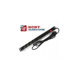 Listwa zasil.do szafy rack 7gn. 19" 7gniazd 1U 2m+wyłącznik