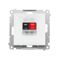 Simon 55 Gniazdo głośnikowe 1-krotne (moduł). Przekrój przewodów dla wejścia i wyjścia 2,5 mm2 Biały mat TGL1.01/111