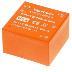 Vigortronix VTX-214-005-003 5W Miniature SMPS AC-DC Converter 3.3V Output