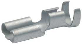 Uninsulated flat plug sleeve, 6.3 x 0.8 mm, 4.0 to 6.0 mm², AWG 12 to 10, brass, tin-plated, 2750