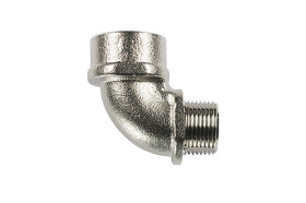 Łącznik do kanałów kablowych HellermannTyton gwint M20 Kolanko 90° Mosiądz platerowany niklem Metal