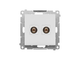 SIMON 55 Gniazdo głośnikowe pojedyncze jasnoszary mat TGL.01/114 KONTAKT SIMON