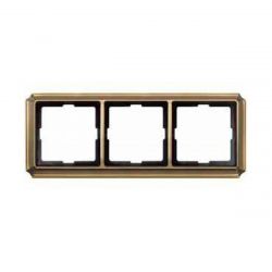 Ramka potrójna Antique Mosiądz antyczny