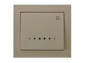 KIER Wyłącznik zwierny przycisk "dzwonek" z podświetleniem pomarańczowym beżowy ŁP-6WS/01 OSPEL