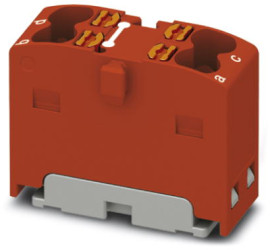 Distribution block, push-in connection, 0.14-2.5 mm², 4 pole, 17.5 A, 6 kV, red, 1046611