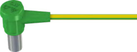 POAG connection cable with (socket, angled) to (open end), 1 m, green/yellow, PVC, 4.0 mm², 55.3232-10020