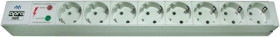 19&quot;-german schuko-style power strip, 8-way, 2.5 m, 16 A, with surge protection, light gray, 591-402-00