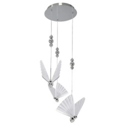 Lampa wisząca Mariposa 3 srebrna LED CCT Light Prestige