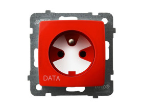 KARO Gniazdo pojedyncze z uziemieniem DATA z kluczem uprawniającym IP-20 zaciski gwintowe biały GP-1SZK/m/00 OSPEL