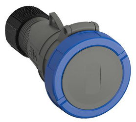 Złącze przemysłowe - zasilające 32A Gniazdo 230 V 2P + E Żeński Amphenol Industrial Niebieski Montaż na kablu IP67