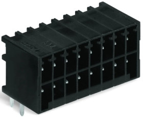 Pin header, 22 pole, pitch 3.5 mm, angled, black, 713-1431/105-000