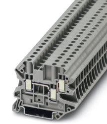 Through terminal block, screw connection, 0.14-6.0 mm², 3 pole, 32 A, 6 kV, gray, 3044364