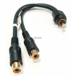 RCA przejście RCA rozgałęźnik wtyk/ 2 gniazda złocony na przewodzie...