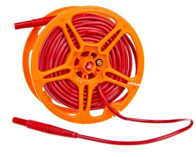 Przewód pomiarowy 20m czerwony na szpuli /wtyki bananowe/ WAPRZ020REBBSZ