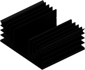 Extruded heatsink, (L x W x H) 75 x 88 x 35 mm, 2.7 to 1.35 K/W, black anodized, 10018918