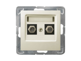 IMPRESJA Gniazdo antenowe typu "F" podwójne ecru GPA-2YF/m/27 OSPEL