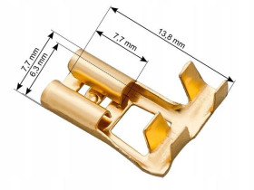 KONEKTOR ŻEŃSKI KĄTOWY KONEKTORY WSUWKI 6,4 mm