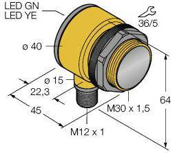 Fotokomórka odbiciowa Turck T30AW3LPQ3 3036943 przełączanie światła 1 szt.