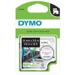 Taśma DYMO D1 nylonowa elastyczna 12mm x 3,5m (biała / czarny nadruk) [16957 / S0718040] ORYGINALNA