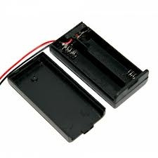 Pojemnik baterii 2xR3 AAA z pokrywką, wyprowadzenia przewody