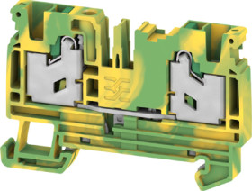 Protective conductor terminal, snap-in, 0.75-4.0 mm², 2 pole, 8 kV, green/yellow, 2874880000