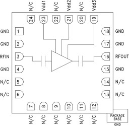 GaAs pHEMT MMIC Low Noise Amplifier, 6 - 26.5 GHz