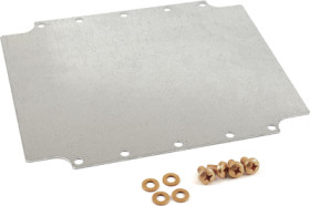 Mounting plate, steel, (L x W x H) 215 x 185 x 2 mm, natural, for 1590Z231, 1590Z231PL