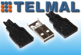 USB 2.0 wtyk USB A na kabel z osłoną