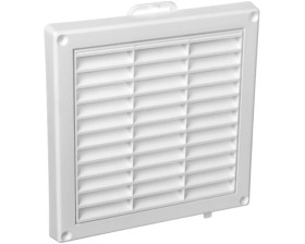 Kratka wentylacyjna 130x130mm biała żaluzja+sznurek T43