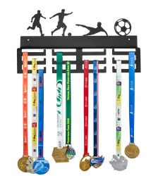 Wieszak metalowy na medale 40cm piłkarze z piłką