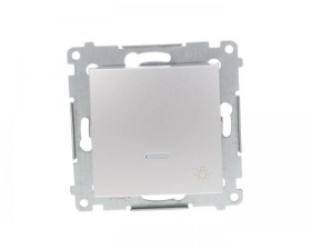 Simon 54 Przycisk /światło/ z podświetleniem, szybkozłącza, srebrny mat DS1L.01/43