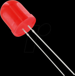 10003R1D-EHB-A LED 10mm, wired, red, 450 mcd, 60°