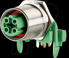 Bushing M12, 4-pin, angled, rear mounting