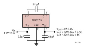 Micropower, Regulated 5V Charge Pump in a 5-Pin SOT-23 Package