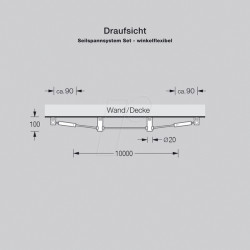 SPW20-100SET10 Angular flexible rope clamping system, diameter 20 mm, 10 m, 92