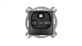 Mini Gniazdo Antenowe Rtv-Sat Końcowe Multimedialne (Internet) Grafitowy 11Mgm