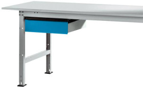 Manuflex AS0006.5012 Pojedyncza półka w kolorze niebieskim RAL 5012, z zamkiem, do głębokości stołu 800 mm, szer. X gł.