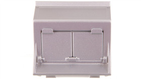 Simon Connect Płytka S500 2X Rj Z Osłonami Skośna Do Adapterów Md Aluminium...