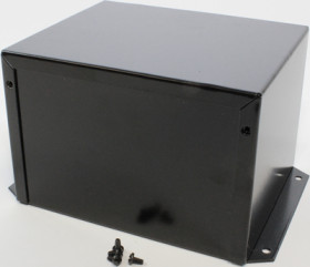Aluminum enclosure, (L x W x H) 152 x 127 x 102 mm, black (RAL 9005), IP32, 1411FBPBK
