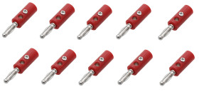 10szt. WTYK BANANOWY 4MM CZERWONY