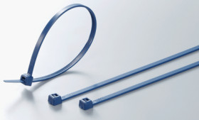 Cable tie, PA, (L x W) 301 x 4.8 mm, bundle-Ø 10 to 80 mm, blue, -40 to 85 °C, 111-01399