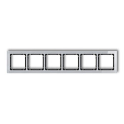 DECO Ramka uniwersalna sześciokrotna - efekt szkła (ramka: szara spód: czarny) szary 15-12-DRS-6