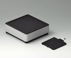 Aluminum enclosure, (L x W x H) 120 x 120 x 40 mm, black (RAL 9005), IP40, ES123059