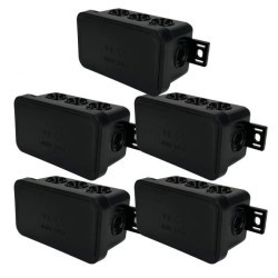 Puszka hermetyczna natynkowa elastyczna 80x45x41mm 8-wlotowa, zamknięcie na klik IP54 czarna EDO 5 szt.