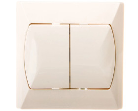 AKCENT Łącznik schodowy podwójny z podświetleniem beżowy ŁP-10AS/01