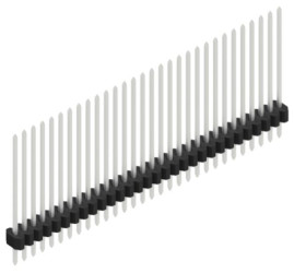 Pin header, 30 pole, pitch 1.27 mm, straight, black, 10060890